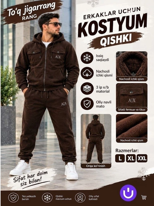 Kuz-qish mavsumiga mo‘ljallangan erkaklar kostyumi (kiyim-kechak to‘plami) - 