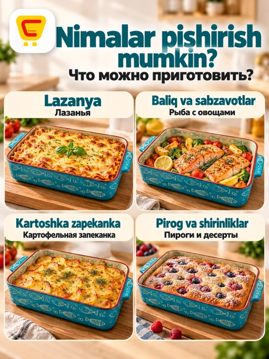 Keramik qolip pech, duxovkada pishirish uchun