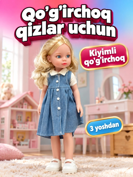 Кукла для девочек с одеждой — детская куколка и игрушка, 3+ - 