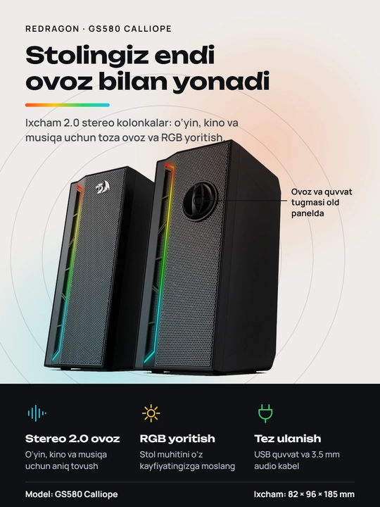 Akustik tizimi Redragon Calliope GS580 - 