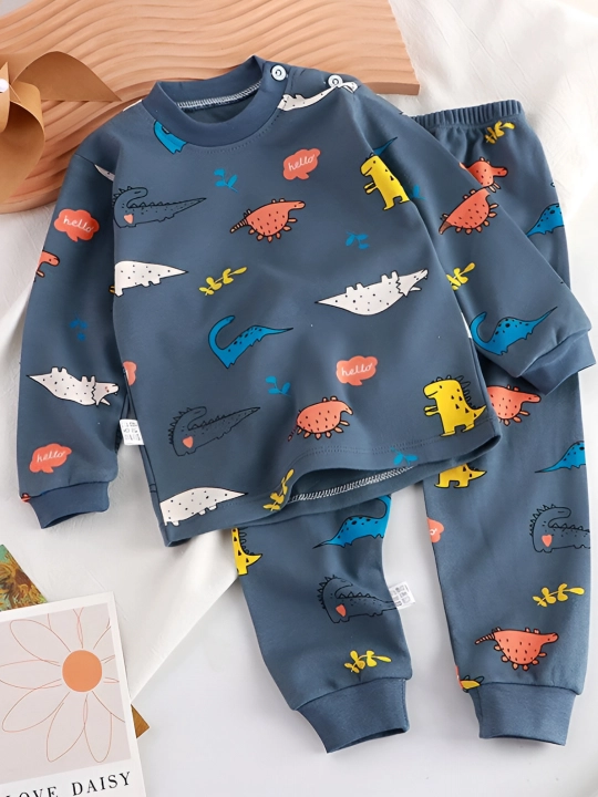O‘g‘il va qiz bolalar uchun paxtadan tikilgan pijama, uxlash uchun to‘plam, 90-130 o‘lchamlar