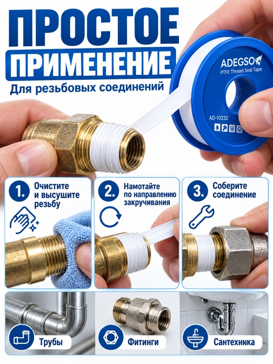 FUM lenta PTFE, santexnika rezbalarini zichlash uchun, 20 m × 12 mm × 0,1 mm