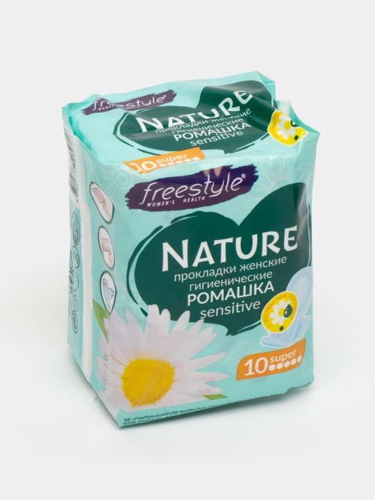 Ayollar gigiyenik prokladkalari FreeStyle NATURE SUPER 10 dona.