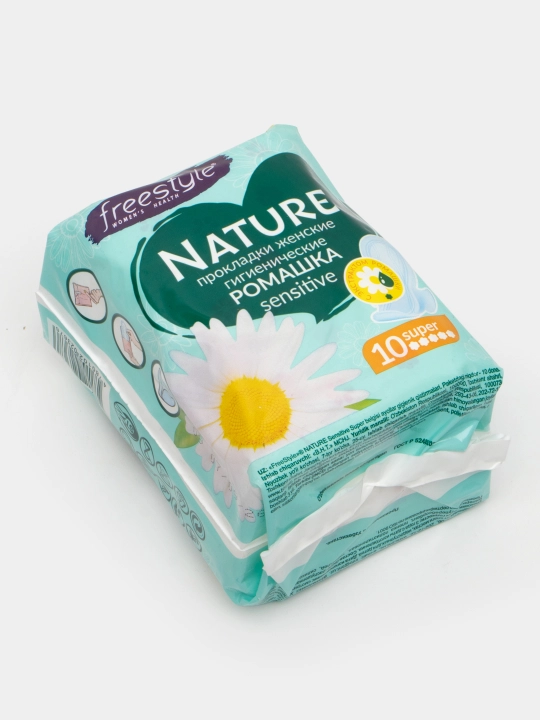 Ayollar gigiyenik prokladkalari FreeStyle NATURE SUPER 10 dona.