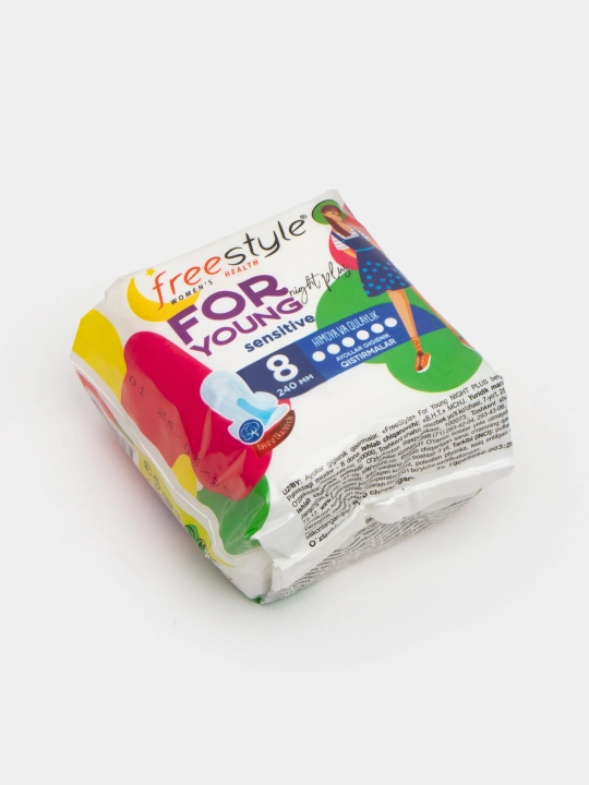 Прокладки гигиенические Free Style For Young Sensitive Night Plus, 8 шт