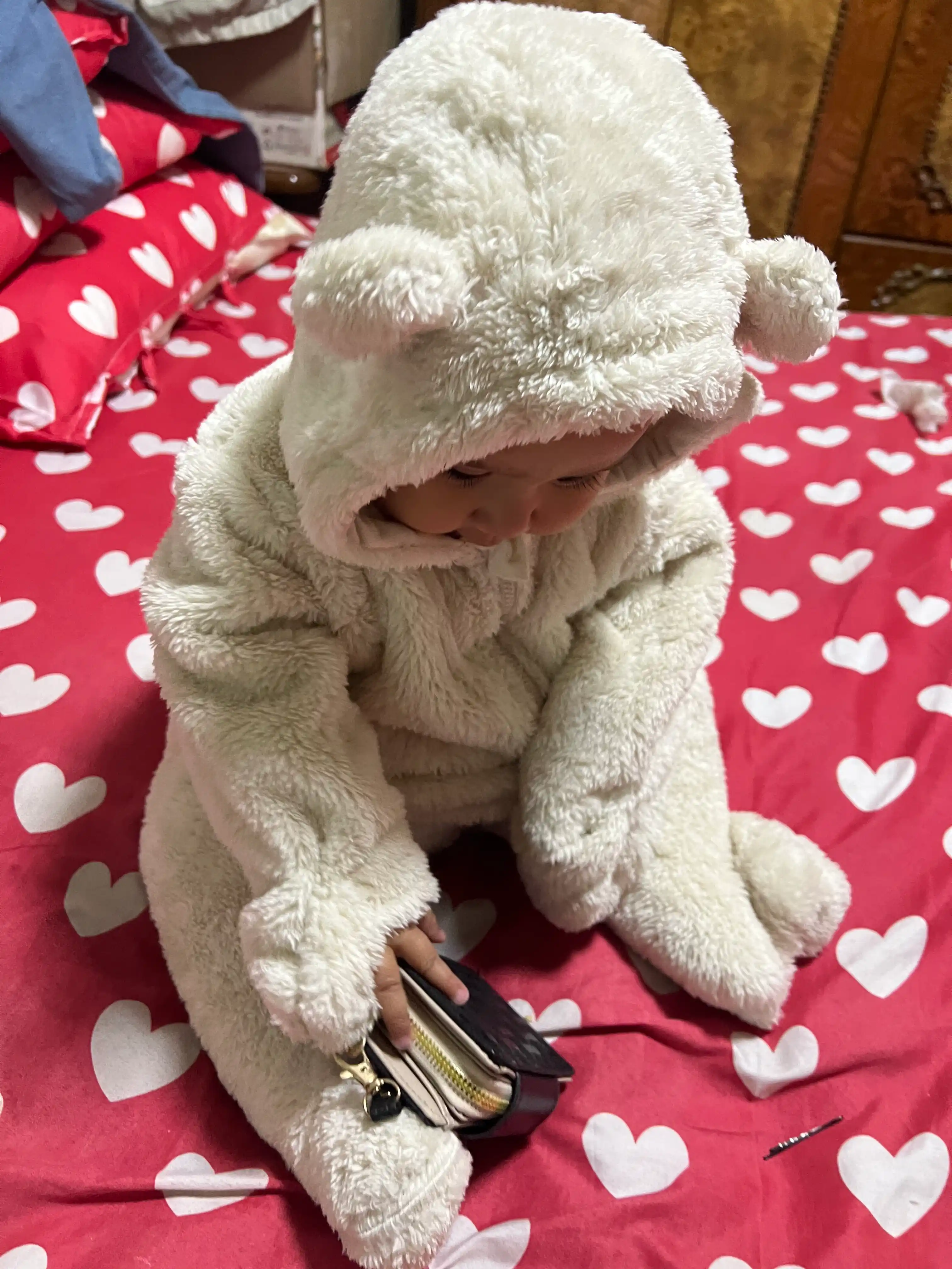 Комбинезон для новорождённых, Teddy Bear, мягкий зимний комбинезон для малыша