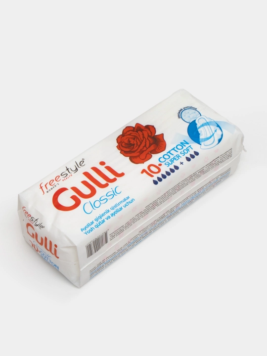 Ayollar uchun prokladkalar, Free Style Gulli Classic, Cotton Super Soft, 10 dona