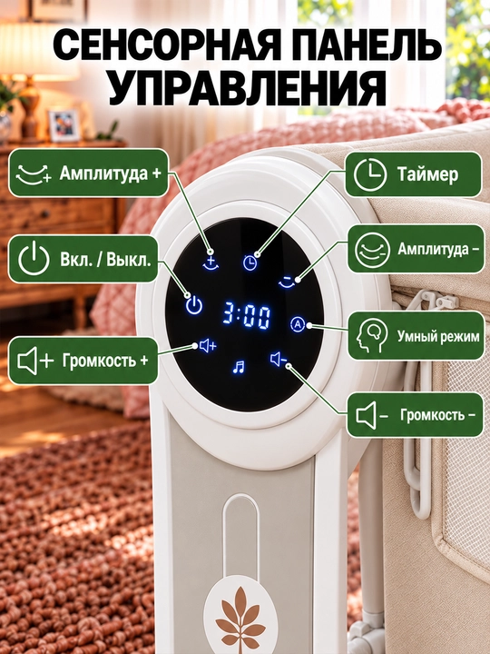 Qo‘shimcha karavot 5 ta 1 da, avtomatik tebranuvchi, 3 tezlikda, 5 balandlik darajasida