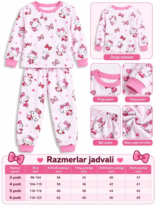 Kichkina qizlarimiz uchun uy kiyimlari/pijamalar