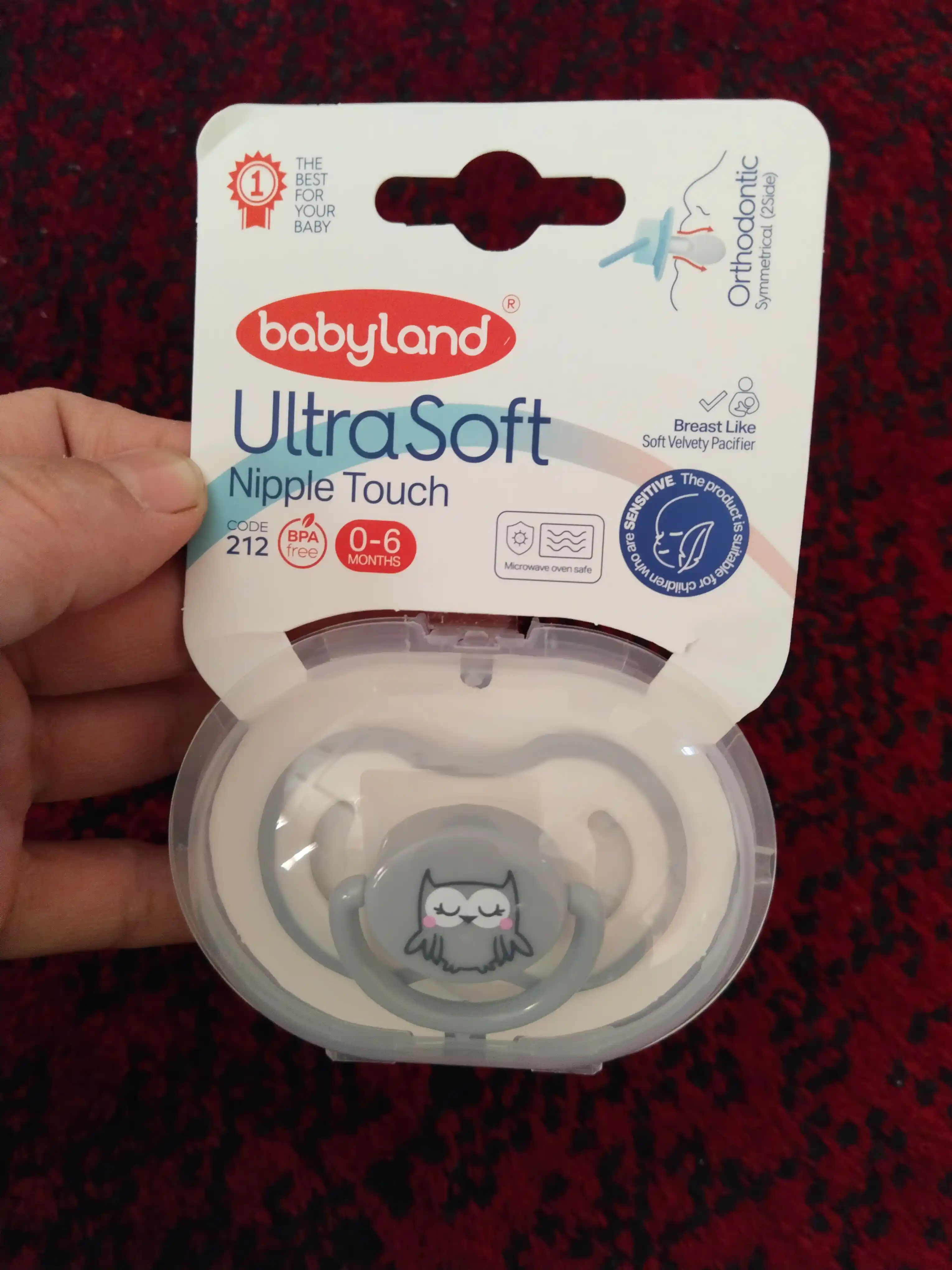 Babyland UltraSoft silikonli ortodontik so‘rg‘ich, 0-6-18 oylik