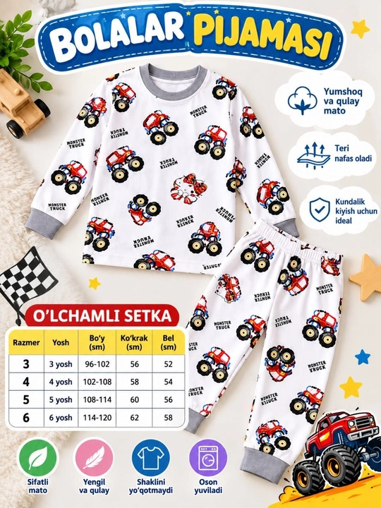 Kichkina qizlarimiz uchun uy kiyimlari/pijamalar
