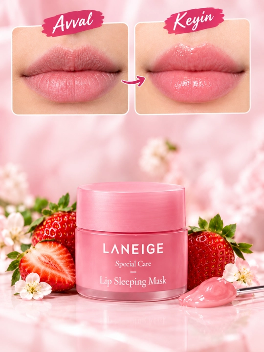 Клубничный бальзам LANEIGE ночная маска для губ, увлажняющее и смягчающее средство