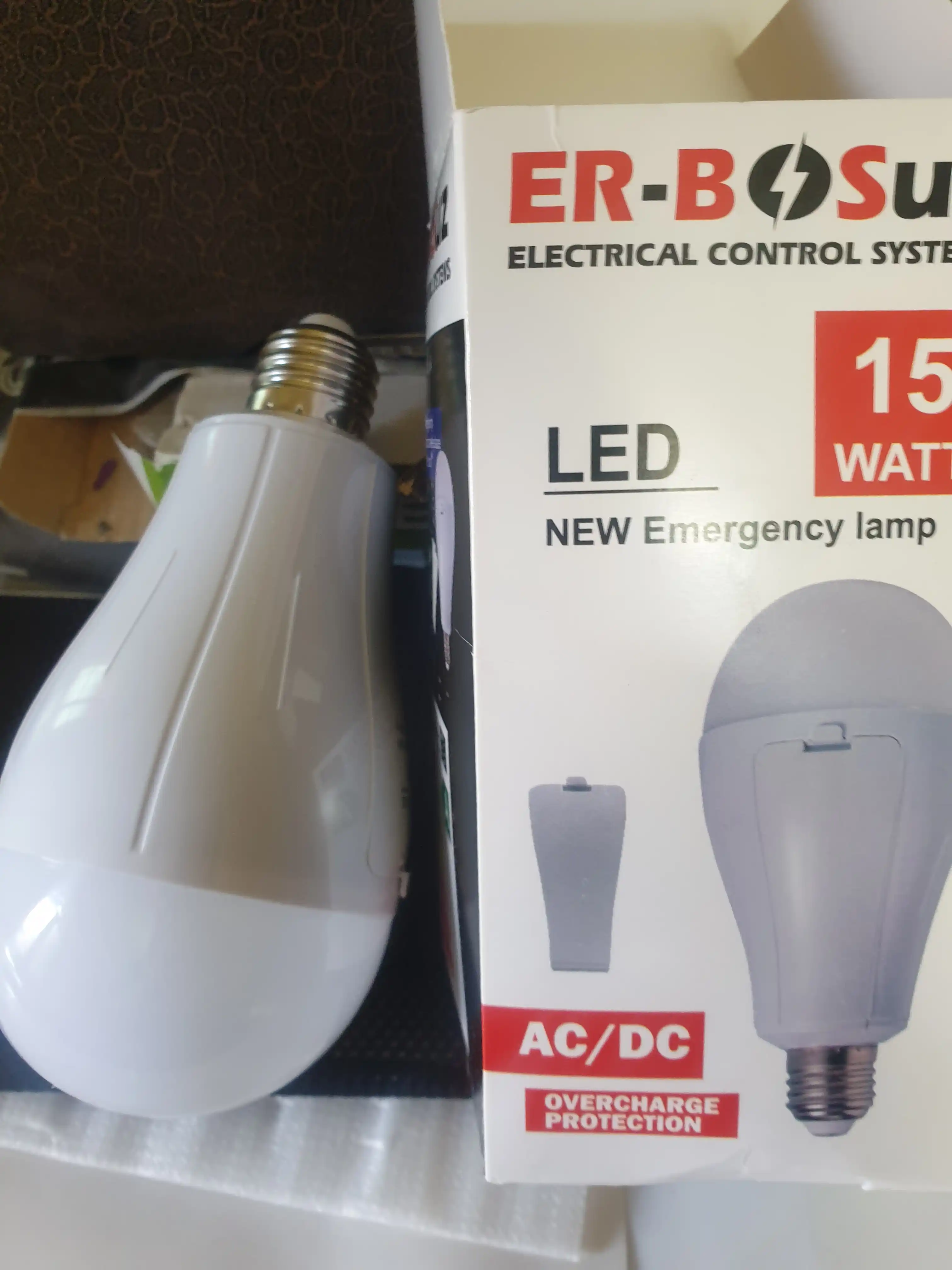 ER-BOS svetodiod favqulodda chiroq, qayta zaryadlanuvchi, E27, 15W/20W, batareykali