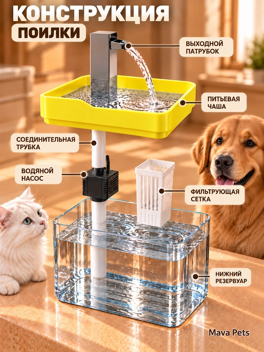 Avtomatik suvdon, favvora, uchun, mushuklar, va, itlar, bilan, filtrli, shaffof, rezervuar