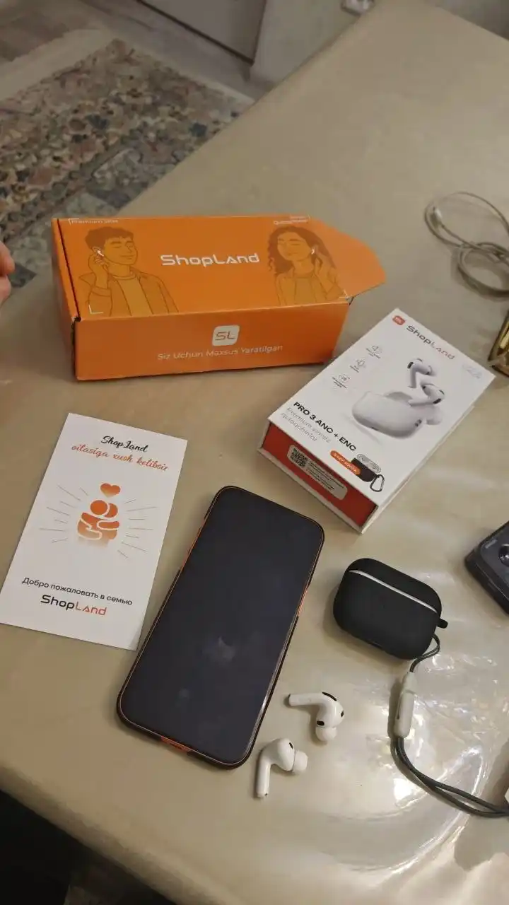 Беспроводные наушники ShopLand Pro 3 ANC + ENC Premium с микрофоном для iPhone и Android