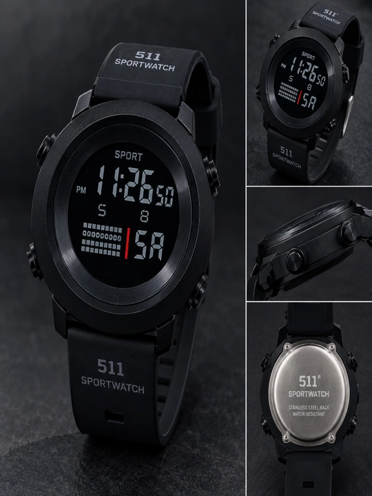 511 Sportwatch elektron sport soati - erkaklar uchun, qora