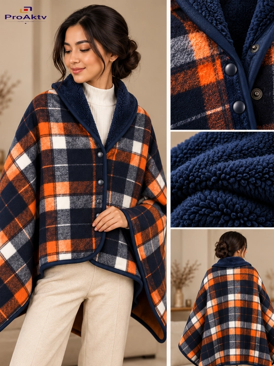 Pled yopinchiq,poncho 100x140, yumshoq va issiq tugmali pled, uy va divan uchun yopinchiq