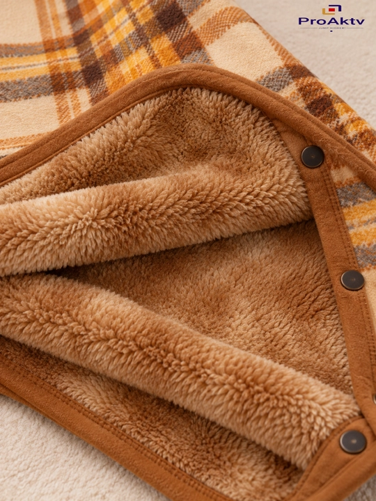 Pled yopinchiq,poncho 100x140, yumshoq va issiq tugmali pled, uy va divan uchun yopinchiq