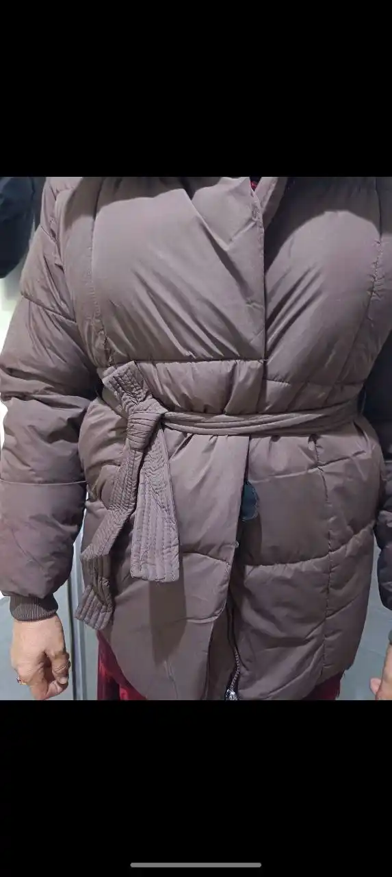 Женская зимняя длинная куртка до 4XL, теплая стеганая куртка с поясом