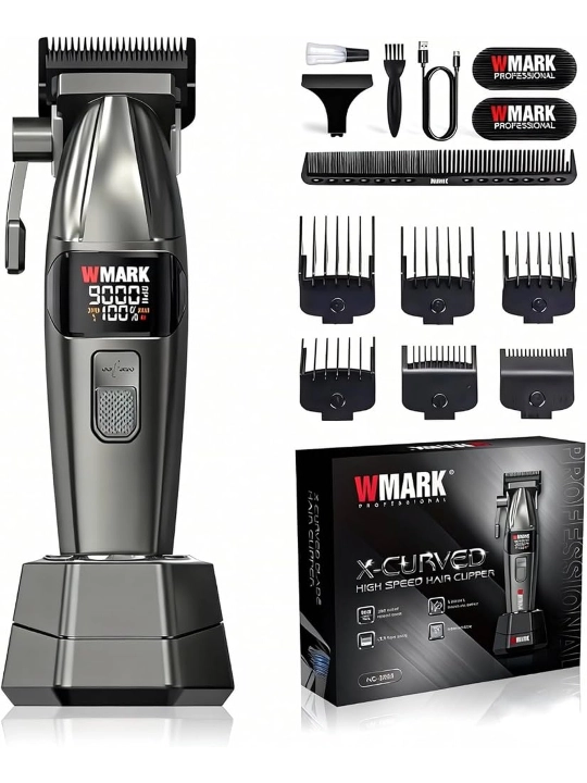 WMARK professional soch olish mashinasi va trimmer to‘plami,soqol olish,kantovka