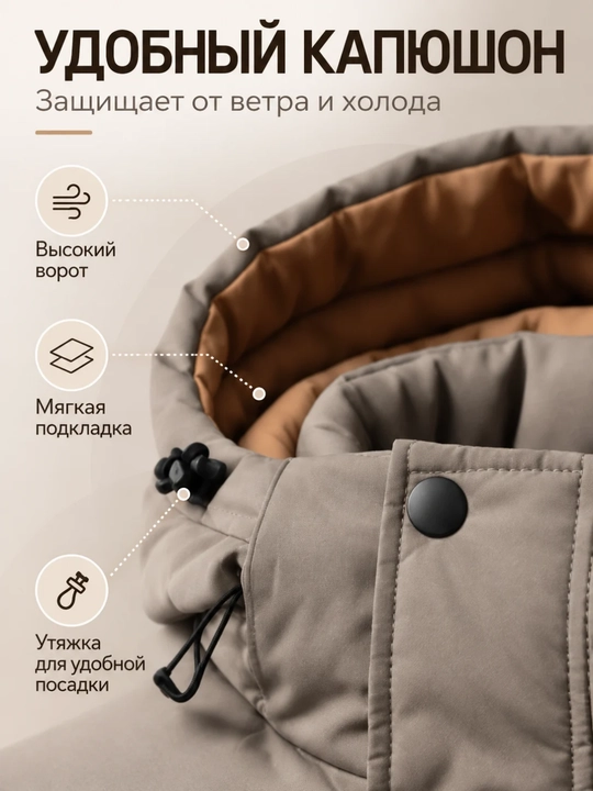Мужская зимняя куртка средней длины, тёплая, удобная, стильная, для холодной погоды