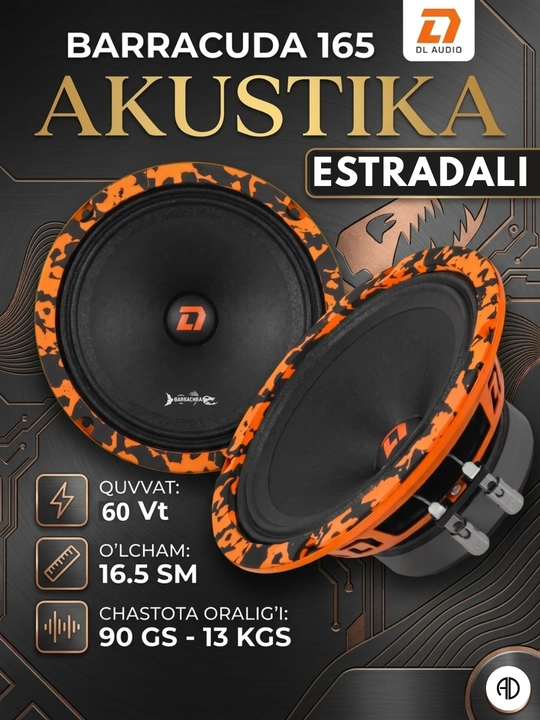 DL Audio Barracuda 165 — Baland ovozli o'rta chastotali dinamiklar 16 sm (60 Vt) - 