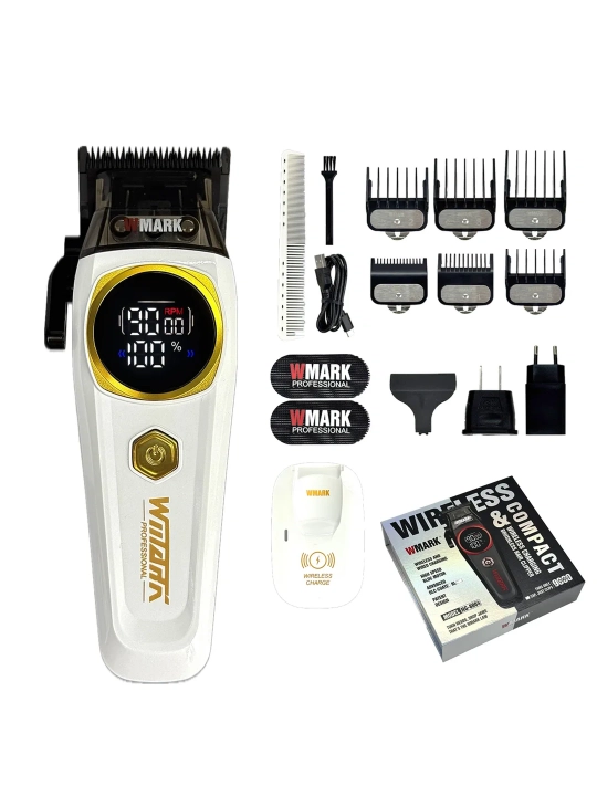 WMARK professional soch olish mashinasi va trimmer to‘plami,soqol olish,kantovka