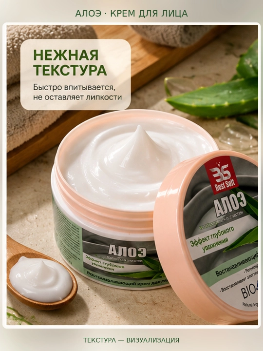 3S Best Soft крем для лица с алоэ, восстанавливающий, 200 мл