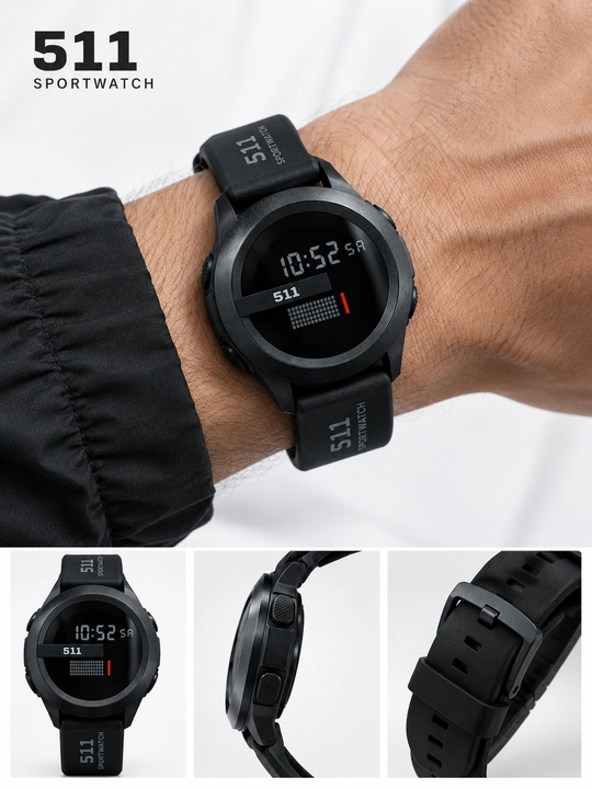 Электронные спортивные часы 511 Sportwatch — мужские, чёрные