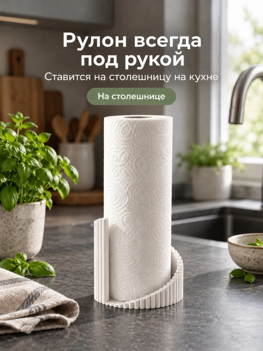 Держатель для бумажных полотенец с ребристой стенкой для кухни