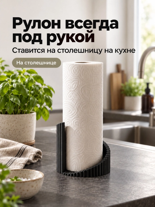 Держатель для бумажных полотенец с ребристой стенкой для кухни