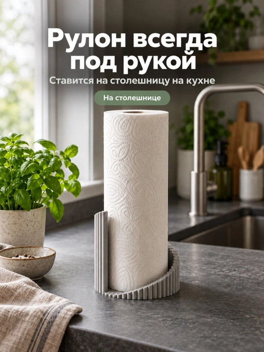 Держатель для бумажных полотенец с ребристой стенкой для кухни