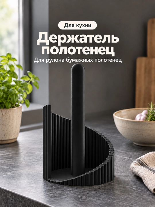 Держатель для бумажных полотенец с ребристой стенкой для кухни - 