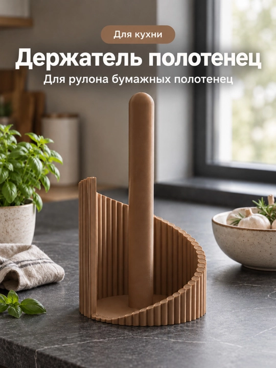 Держатель для бумажных полотенец с ребристой стенкой для кухни - 