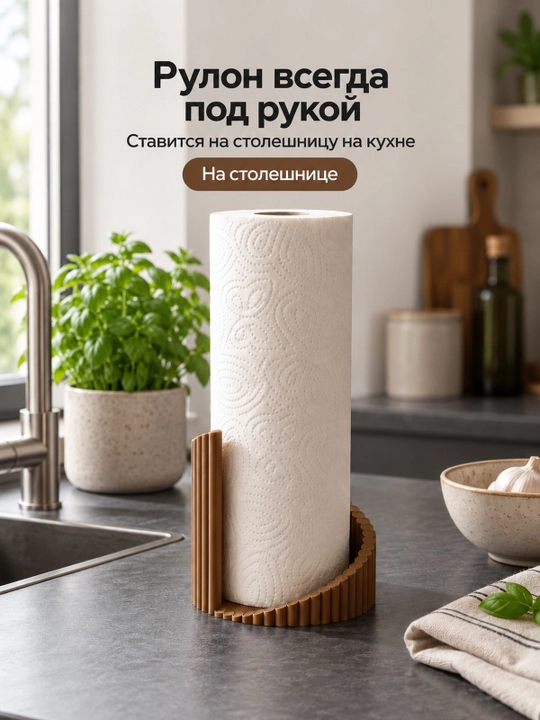 Держатель для бумажных полотенец с ребристой стенкой для кухни