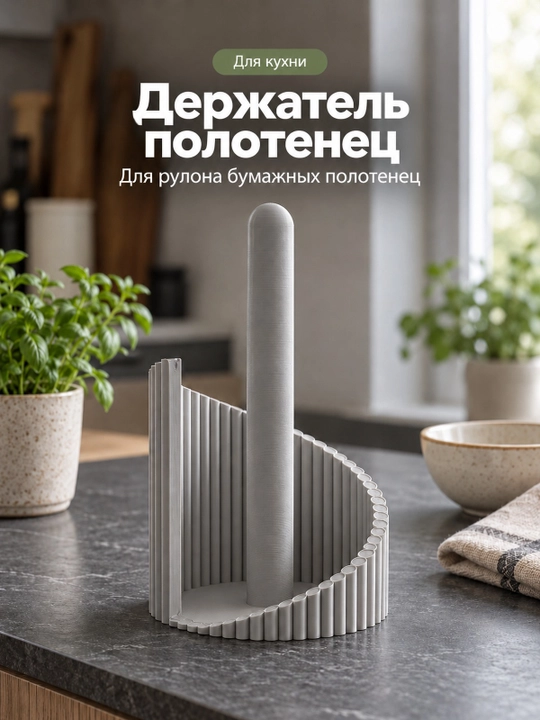 Держатель для бумажных полотенец с ребристой стенкой для кухни - 