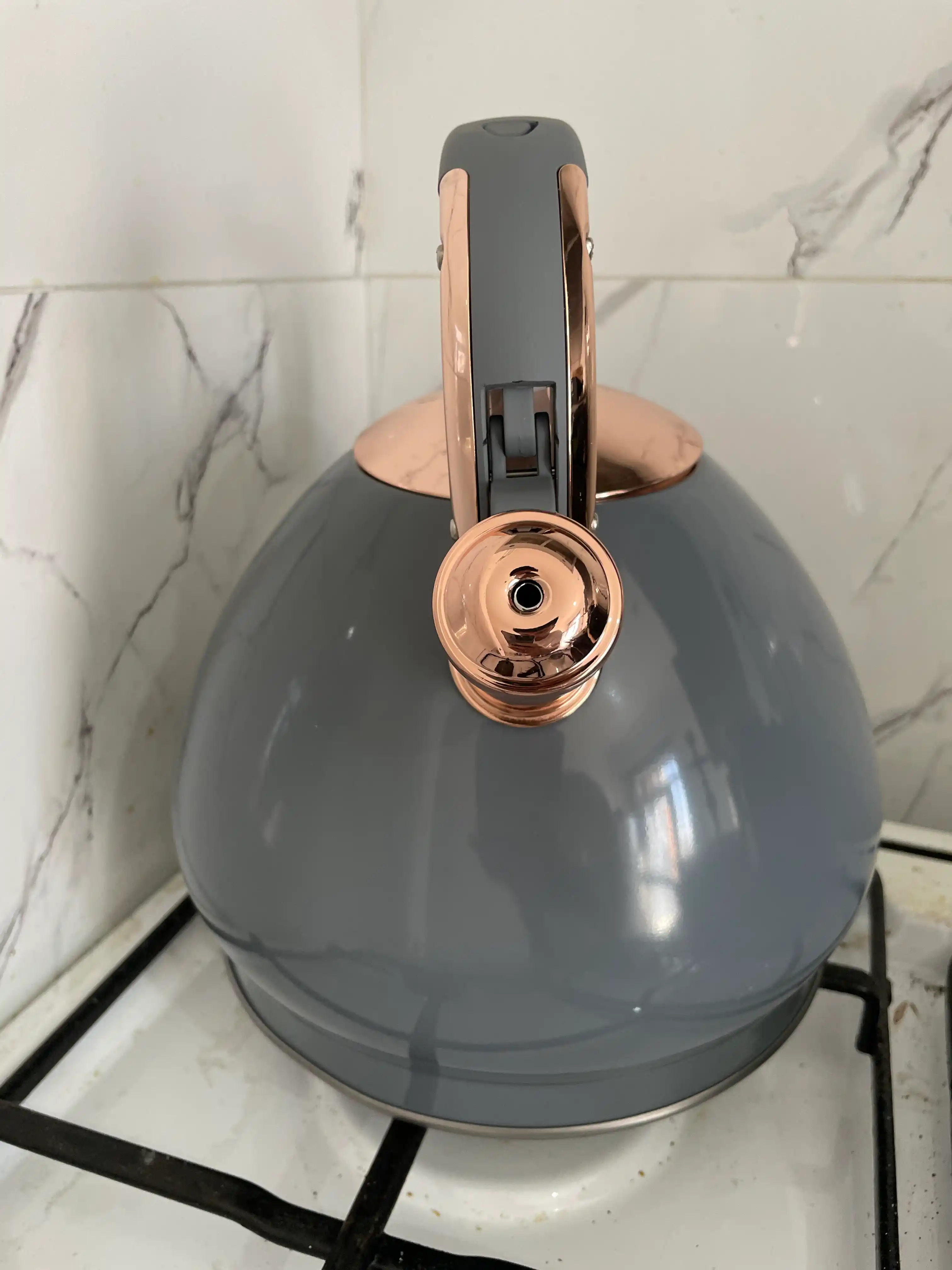 Zanglamas po'latdan hushtakli choynak HJ-3.5L MW, plita uchun 3.5 litr