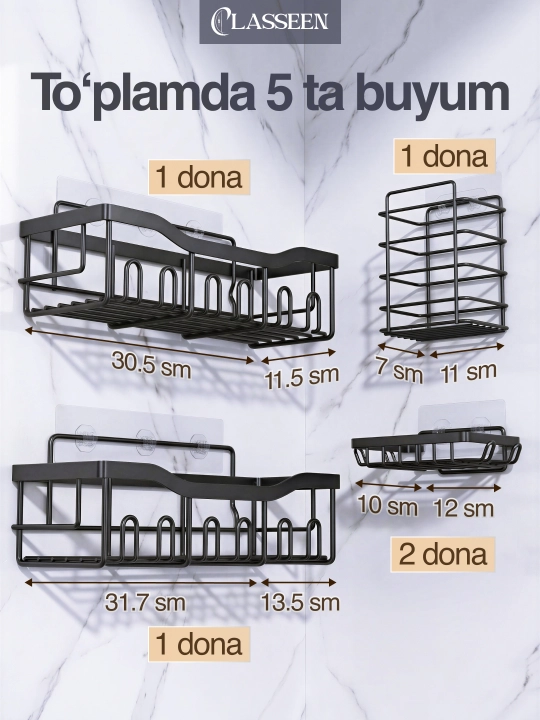 Hammom uchun tokcha, vanna uchun polka va vanna uchun nabor