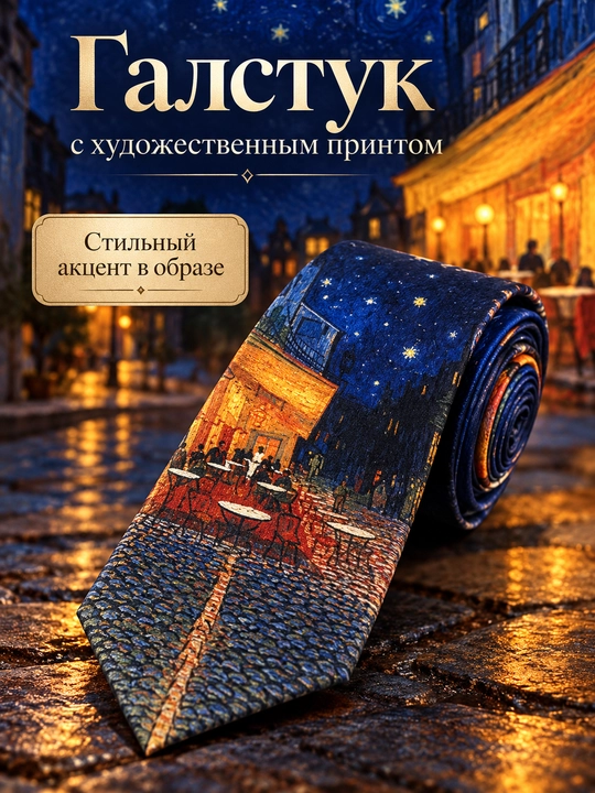 Галстук с принтом, классический аксессуар с рисунком