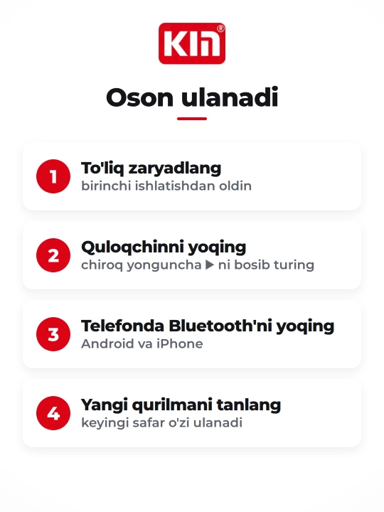 KIN KL123 — беспроводные наушники с клипсой на одежду, Bluetooth, до 10 часов