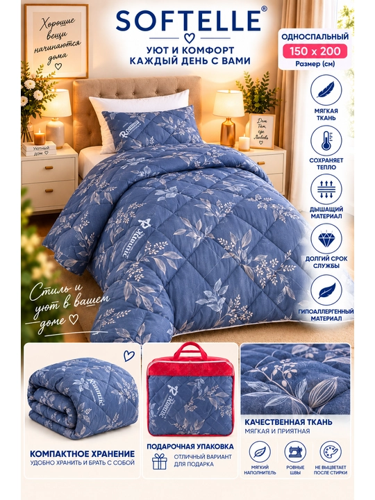 Мягкое зимнее одеяло,Plant-Satin, пушистое, толстое, 150×220 и 200×220 см, вес 1,8кг и 3кг