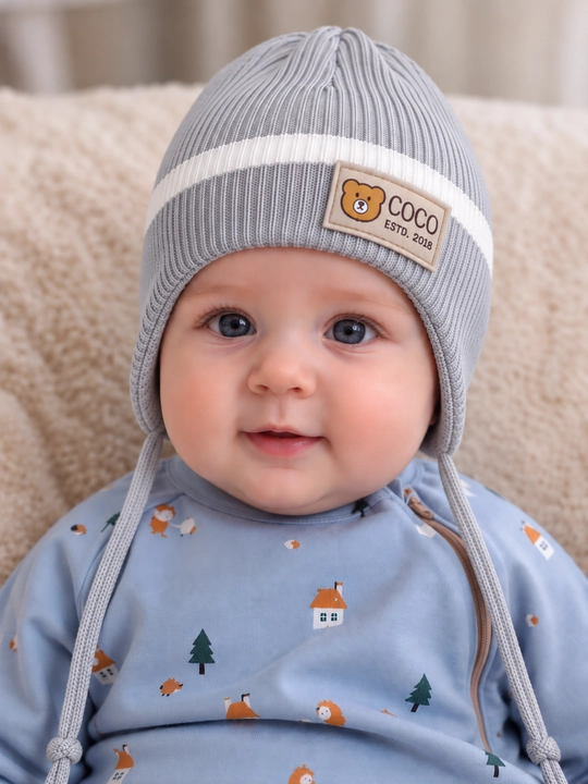 Детская шапка с завязками, для детей 1–2 лет, осенняя, зимняя