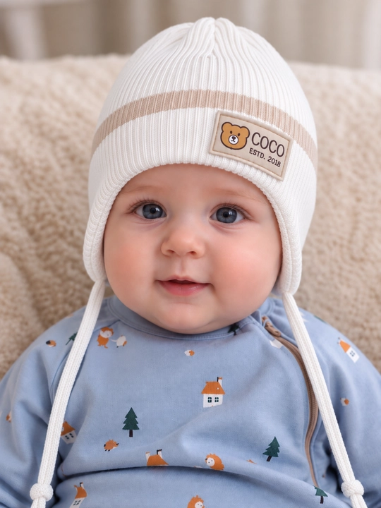 Детская шапка с завязками, для детей 1–2 лет, осенняя, зимняя