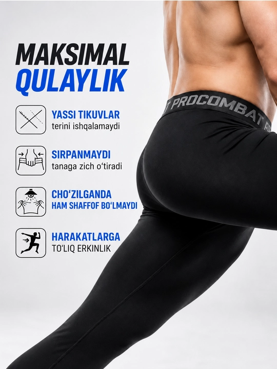 Тайтсы спортивные мужские Pro Combat компрессионные, лосины мужские для спорта и фитнеса