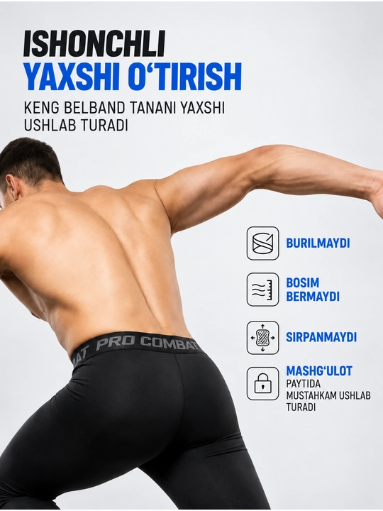 Тайтсы спортивные мужские Pro Combat компрессионные, лосины мужские для спорта и фитнеса