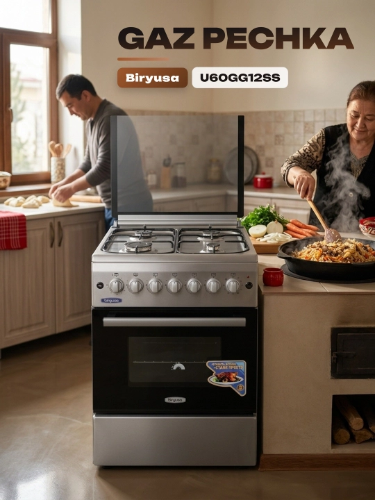 Gaz plitasi biryusa  U60GG12SS  kafolat yangi
