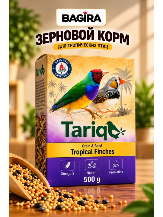 Amadinka va tropik finch qushlari uchun donli ozuqa TARIQ, 500 g - 