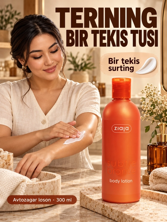 Avtozagar tana losyon Ziaja Subtle Bronze, bronzlovchi, namlantiruvchi, 300 ml