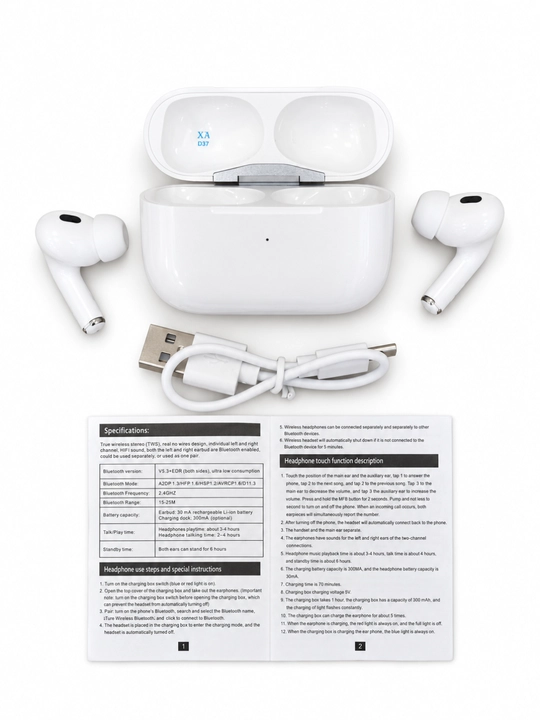 Pods 3, 4, Pro, Pro 2 simsiz sensorli Bluetooth quloqchinlar, iPhone va Android uchun