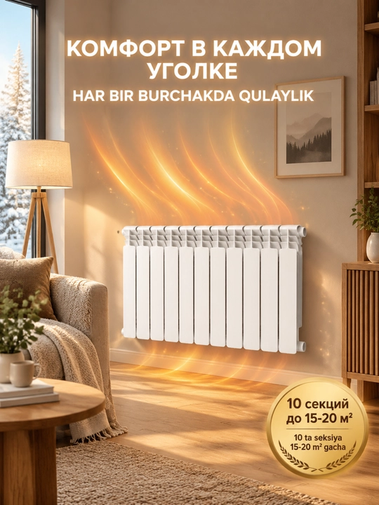 XINGFEI KQ8702 Алюминиевый секционный радиатор отопления 10 секций, 16 атм